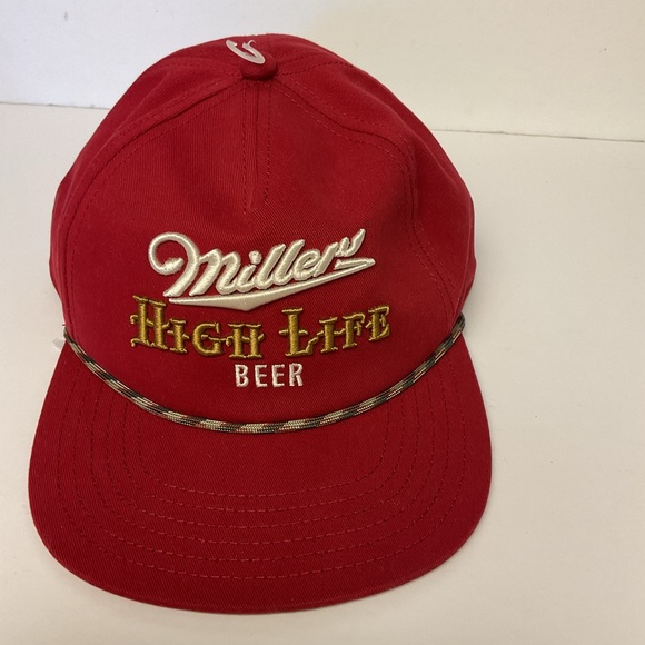 AMERICAN NEEDLE MILLER HIGH LIFE BEER SNAPBACK COTTON HAT RED NWOT - Picture 2 of 13